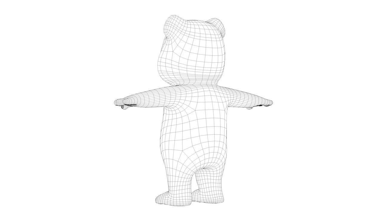 Panda bear Low-poly 3D model_11