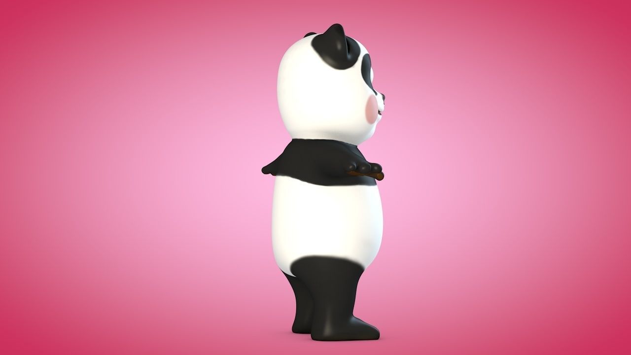 Panda bear Low-poly 3D model_6