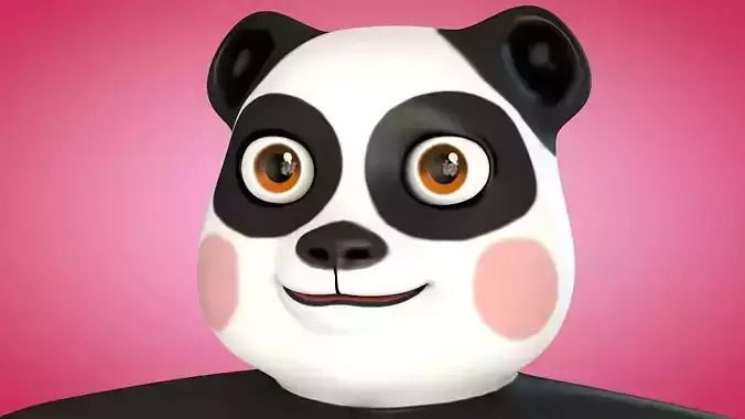 Panda bear Low-poly 3D model