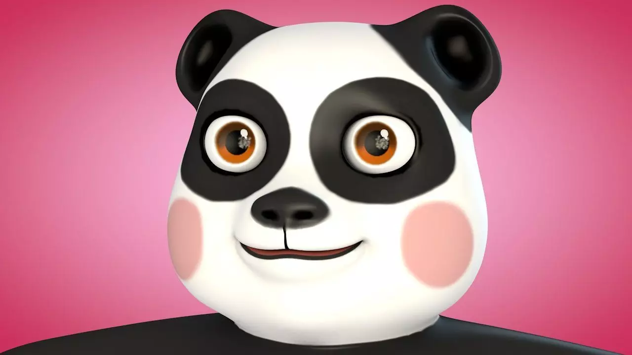 Panda bear Low-poly 3D model_0