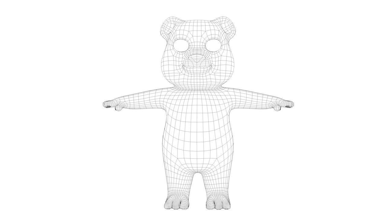 Panda bear Low-poly 3D model_8