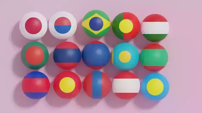 Flag of Ball Collection 6 Low-poly 3D model