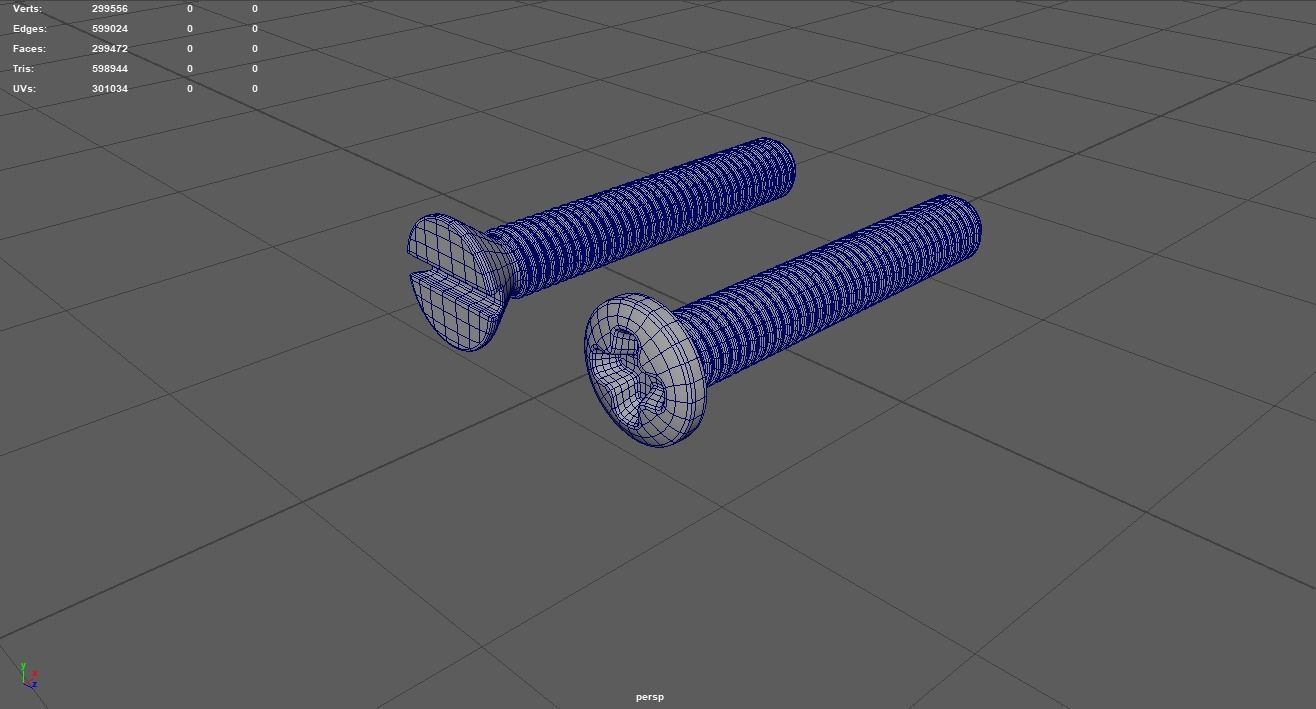 Machine Screws 3D Model 3D model_7