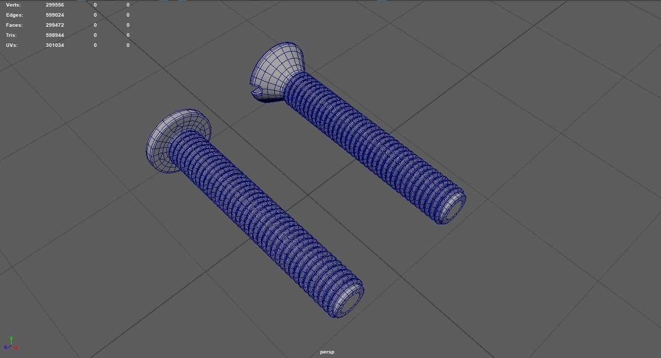 Machine Screws 3D Model 3D model_9