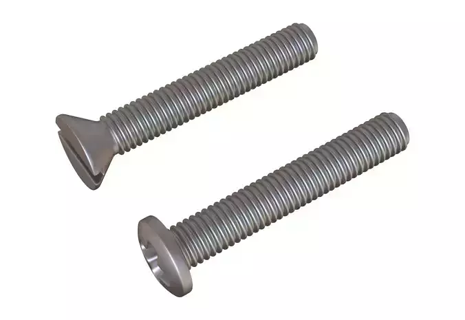 Machine Screws 3D Model