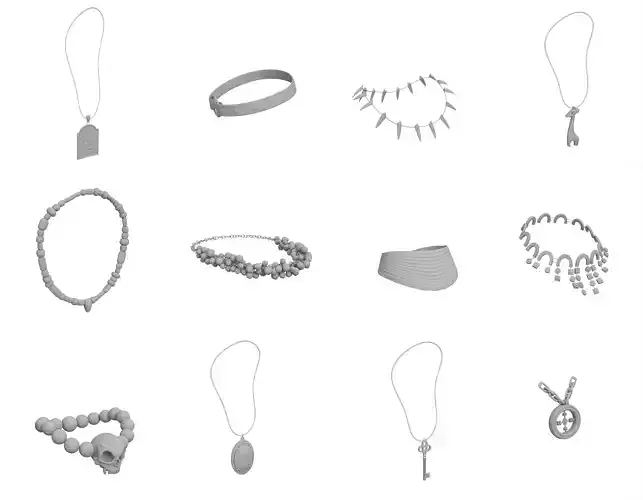 Necklace  Collection Total 30 Necklace NFT  Game Ready 3D model Low-poly 3D model