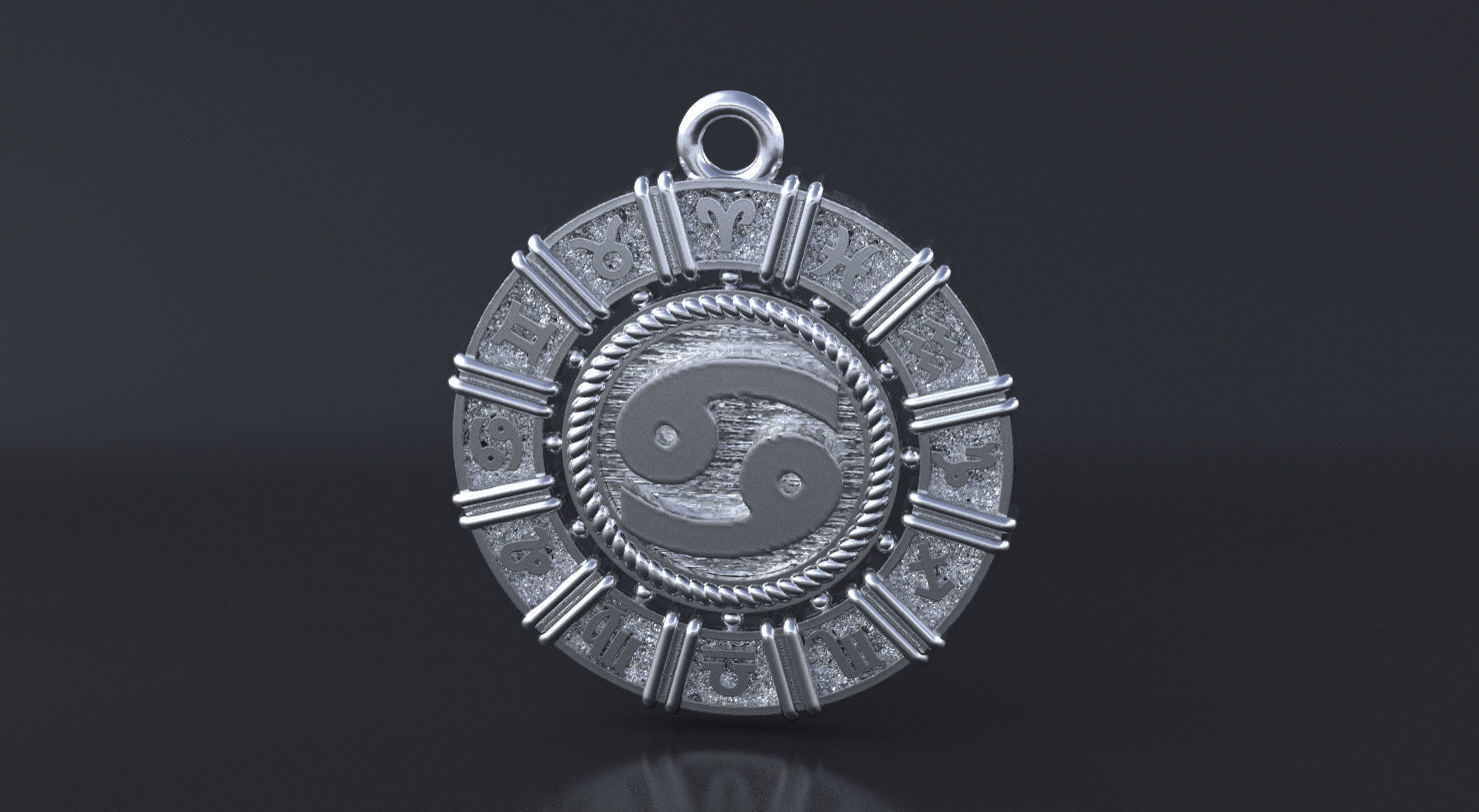 Zodiac symbol CANCER 3D print model 3D print model_6