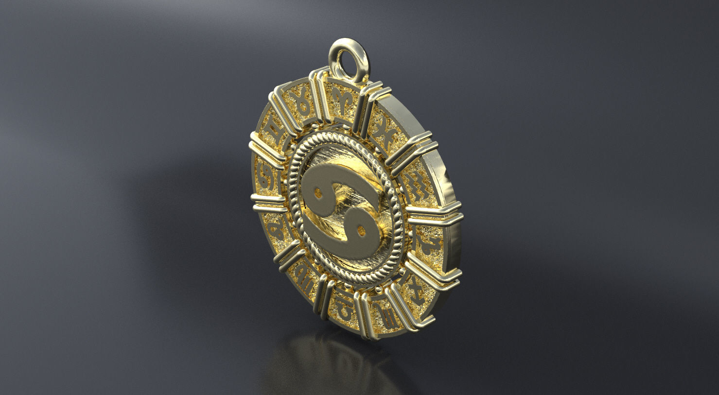 Zodiac symbol CANCER 3D print model 3D print model_4