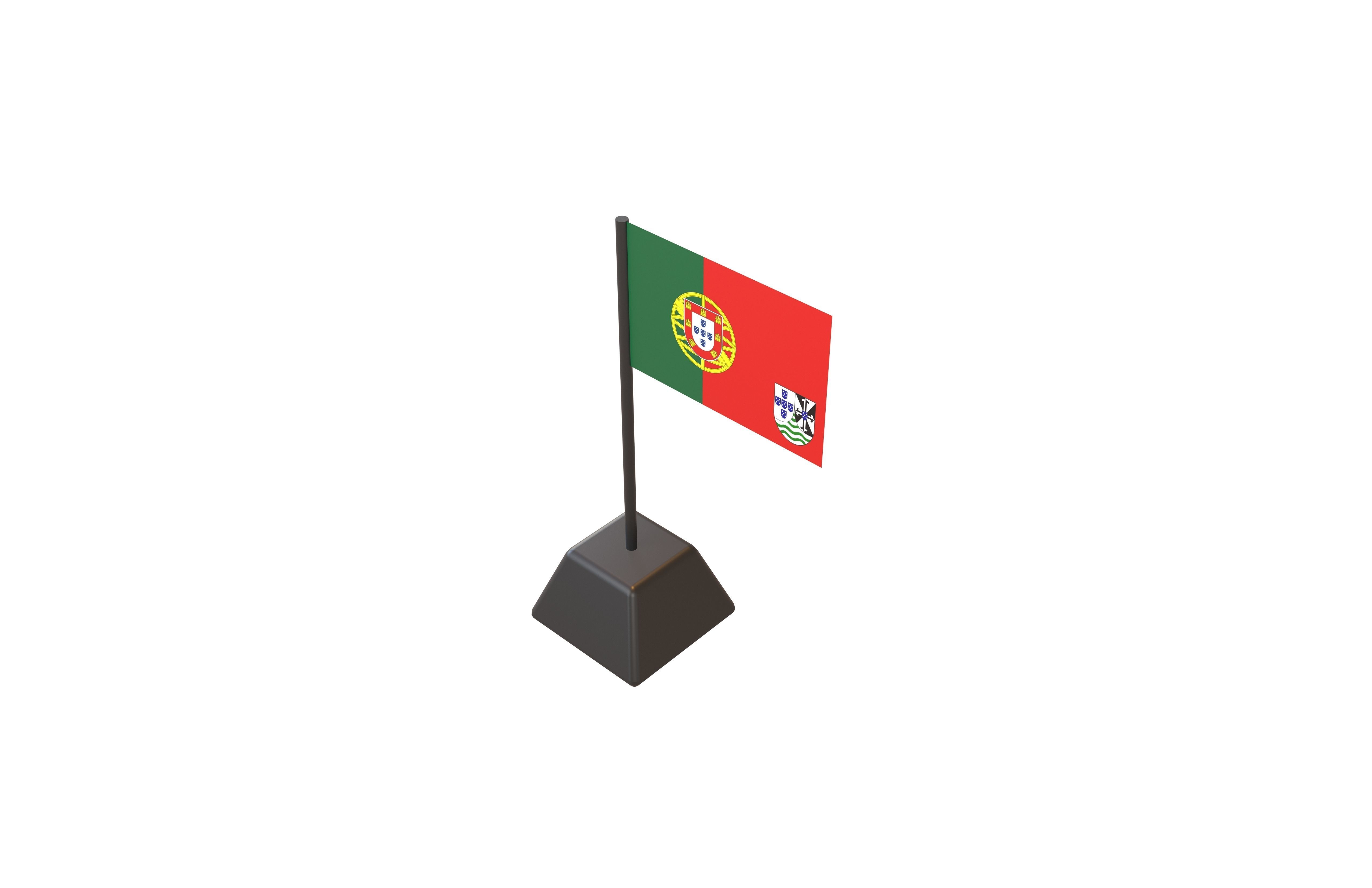 Flag of Portuguese Timor v1 001 Low-poly 3D model_2