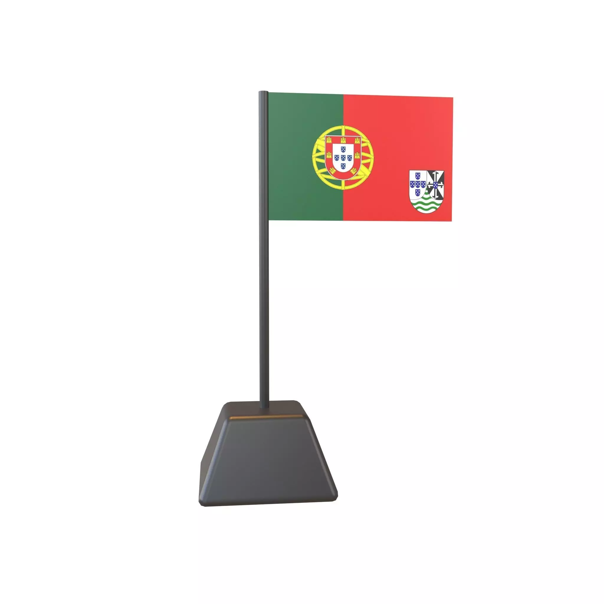 Flag of Portuguese Timor v1 001 Low-poly 3D model_0