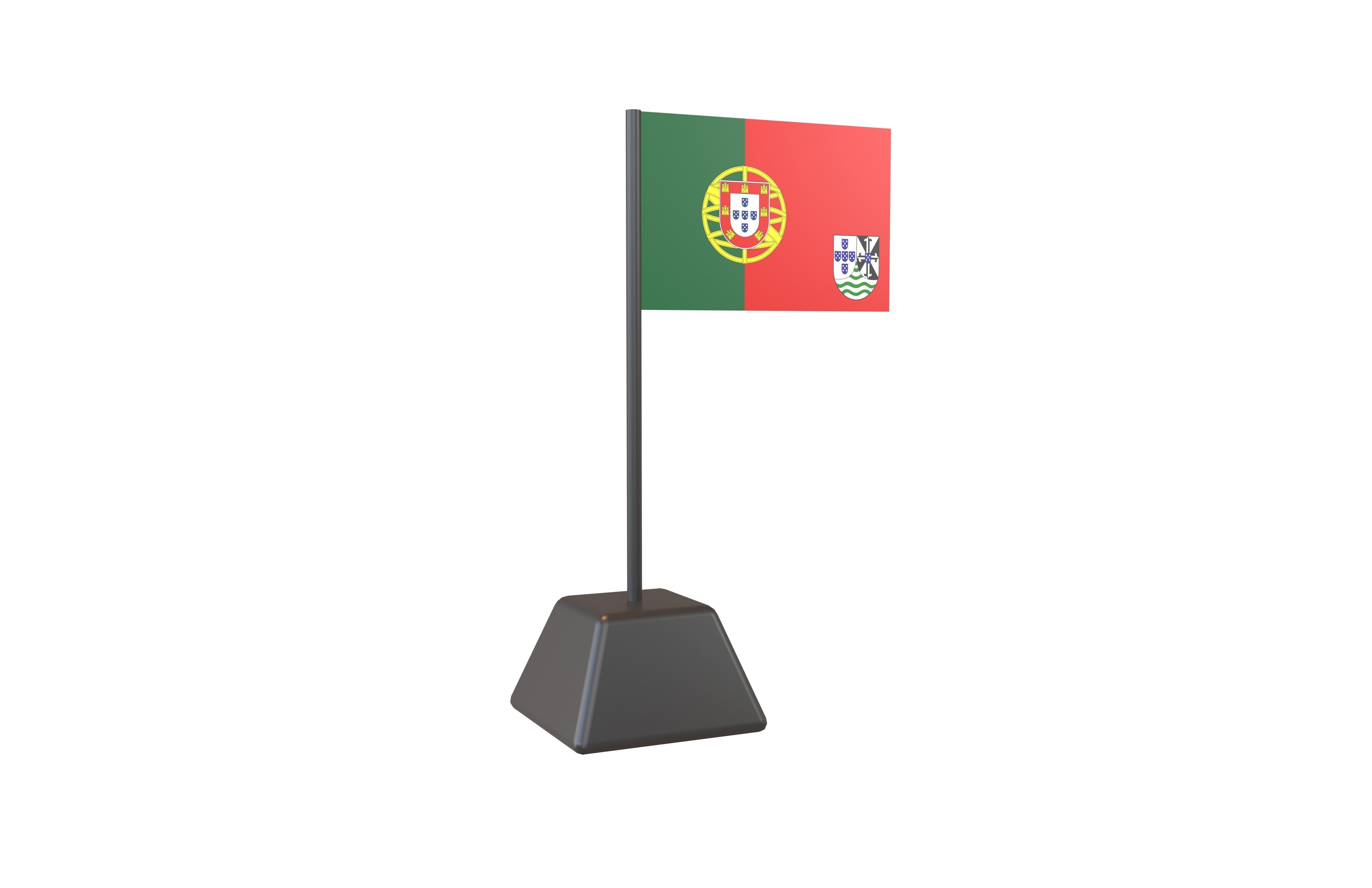 Flag of Portuguese Timor v1 001 Low-poly 3D model_1