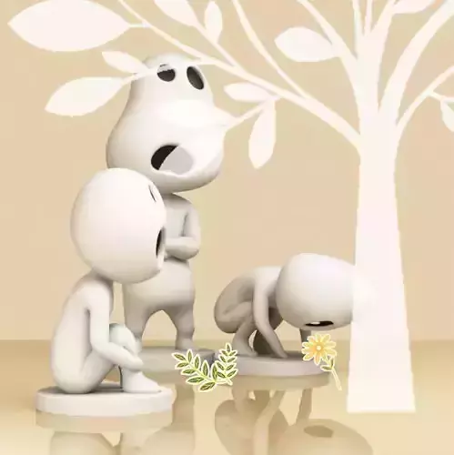 Set of Kodama 005-007 3D print model