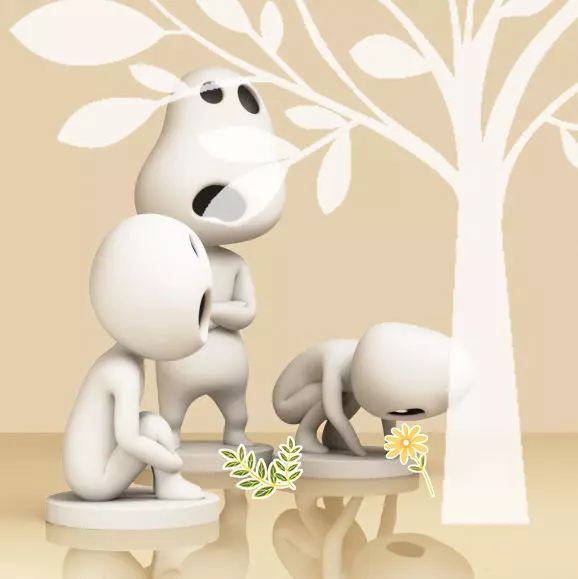 Set of Kodama 005-007 3D print model_0