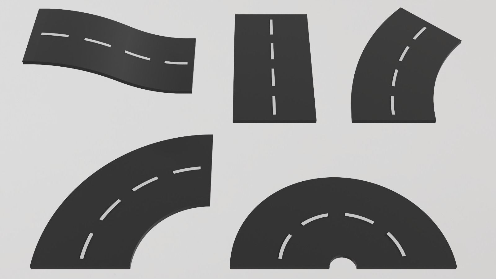 Roads Pack 3D model 3D printable | CGTrader