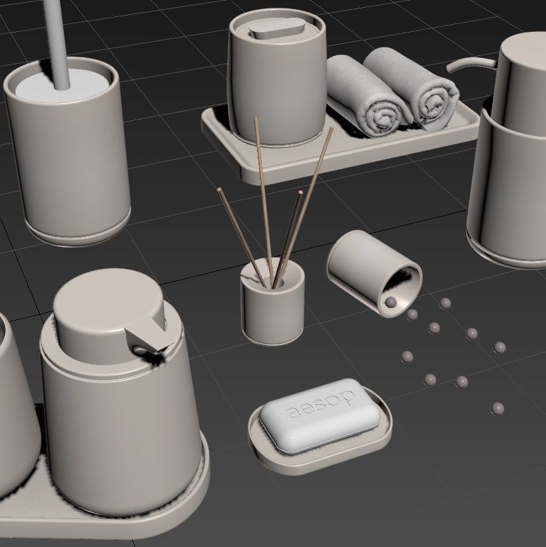 Bathroom-accessories-set-2 bathroom set with toiletries and p... 3D model_9