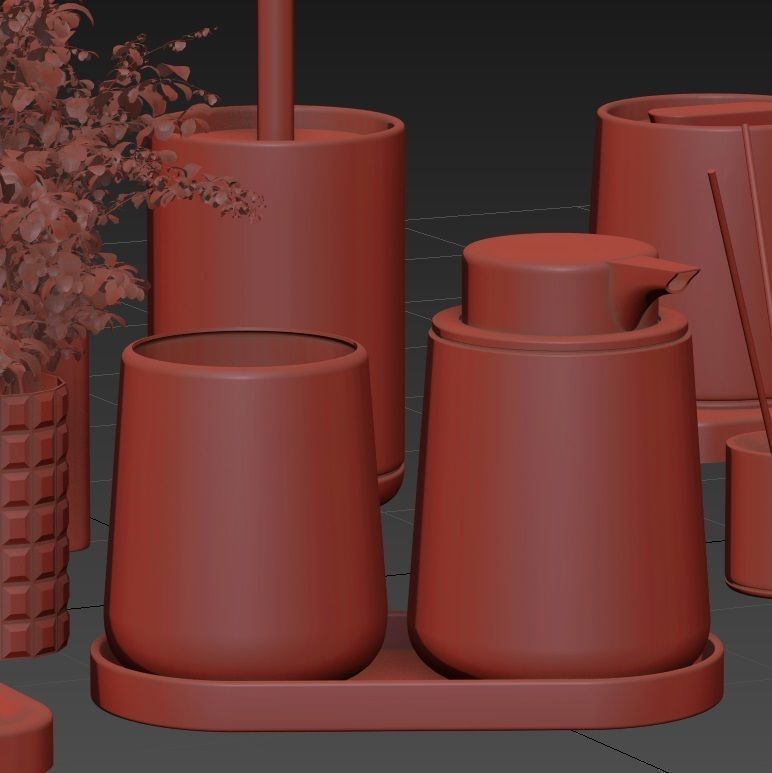 Bathroom-accessories-set-2 bathroom set with toiletries and p... 3D model_15