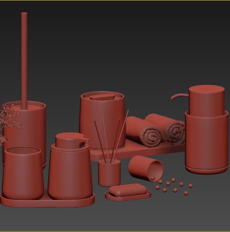 Bathroom-accessories-set-2 bathroom set with toiletries and p... 3D model_20