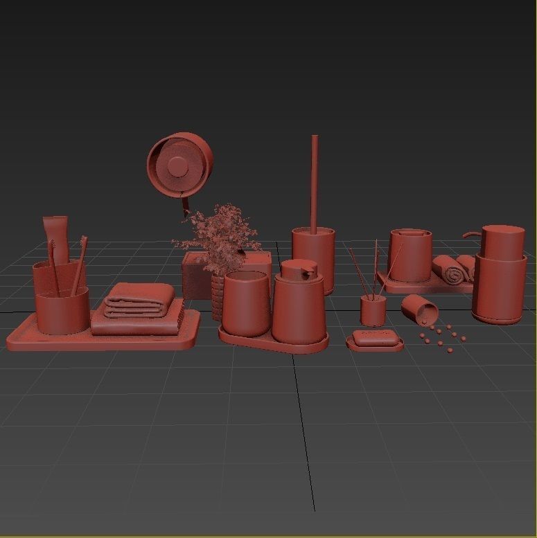 Bathroom-accessories-set-2 bathroom set with toiletries and p... 3D model_6