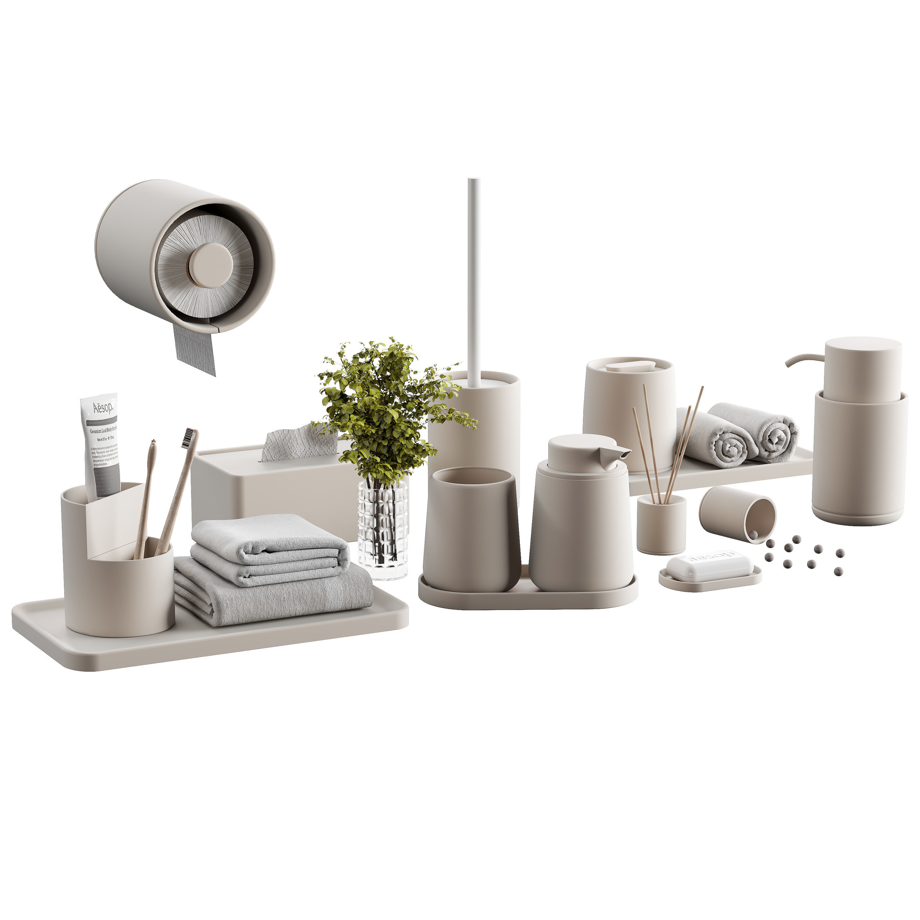 Bathroom-accessories-set-2 bathroom set with toiletries and p... 3D model_3