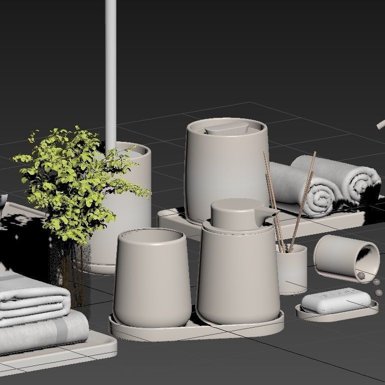Bathroom-accessories-set-2 bathroom set with toiletries and p... 3D model_18