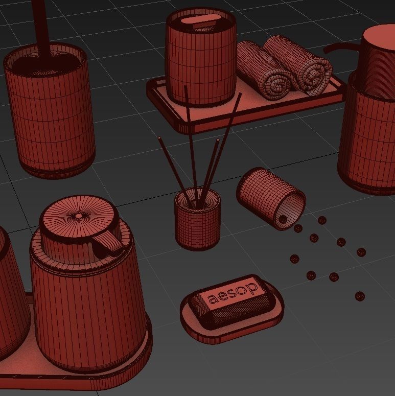 Bathroom-accessories-set-2 bathroom set with toiletries and p... 3D model_10