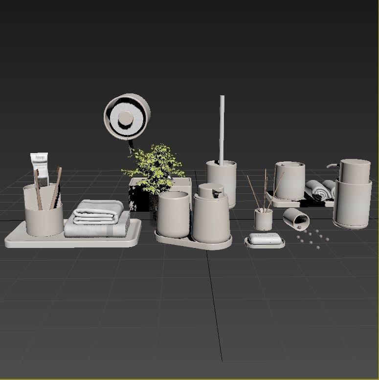 Bathroom-accessories-set-2 bathroom set with toiletries and p... 3D model_5