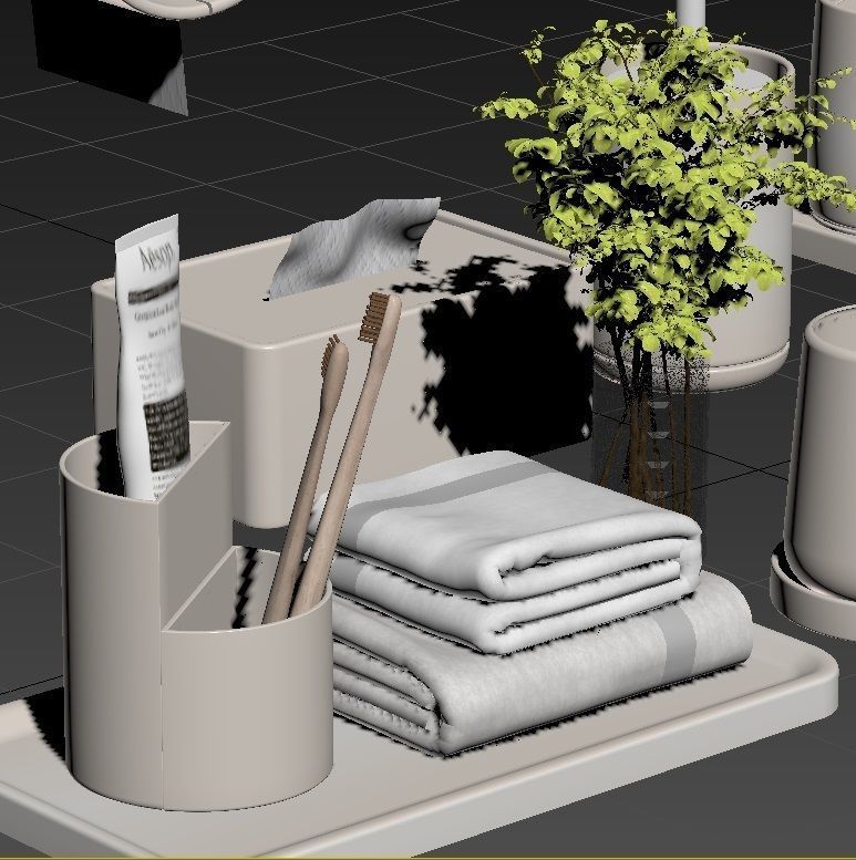 Bathroom-accessories-set-2 bathroom set with toiletries and p... 3D model_11