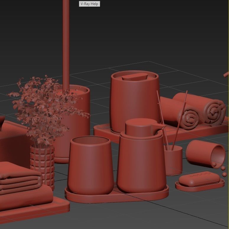 Bathroom-accessories-set-2 bathroom set with toiletries and p... 3D model_19