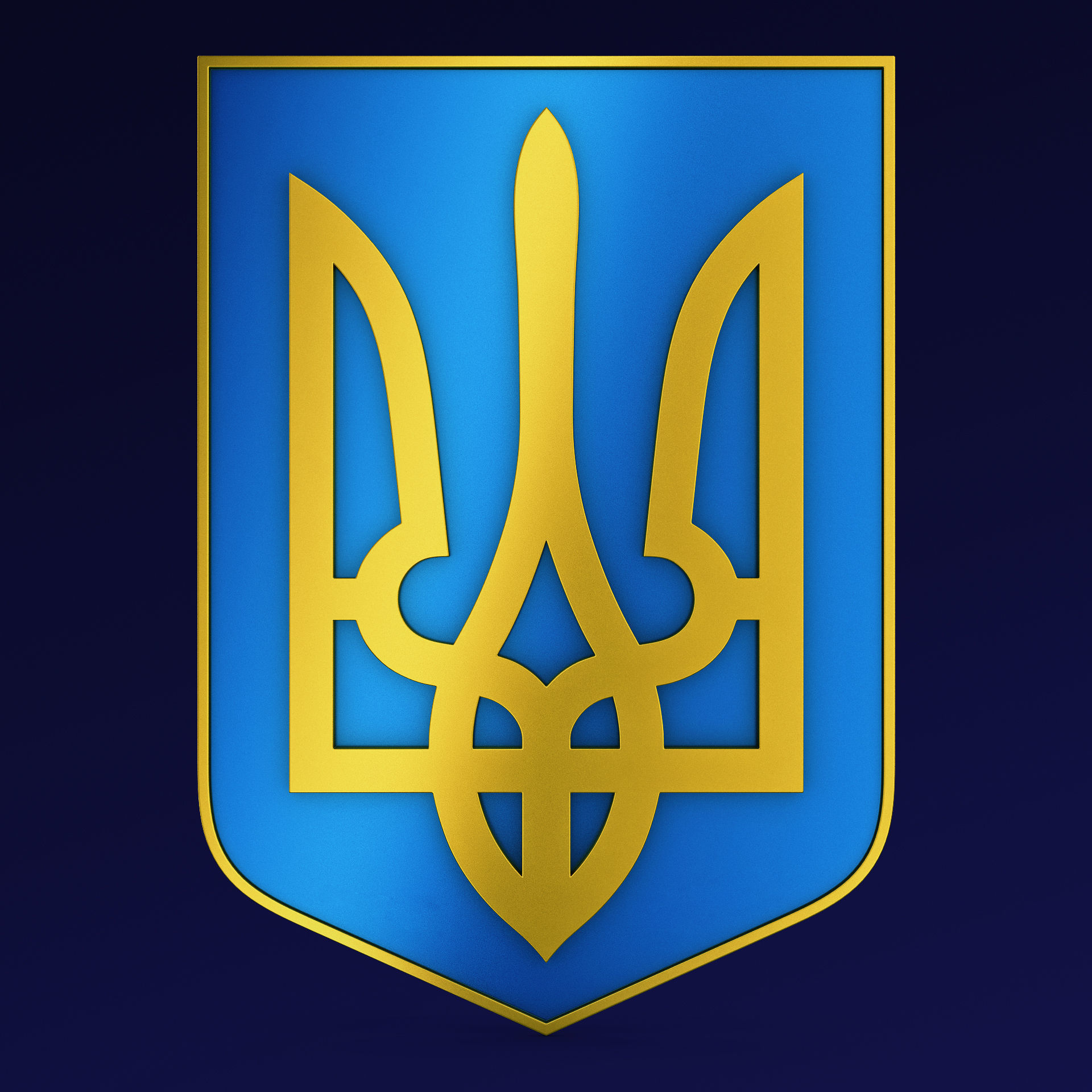 Ukraine State Emblem M 4 3D model_1