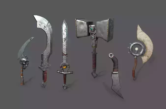 weapons sword with wooden handle