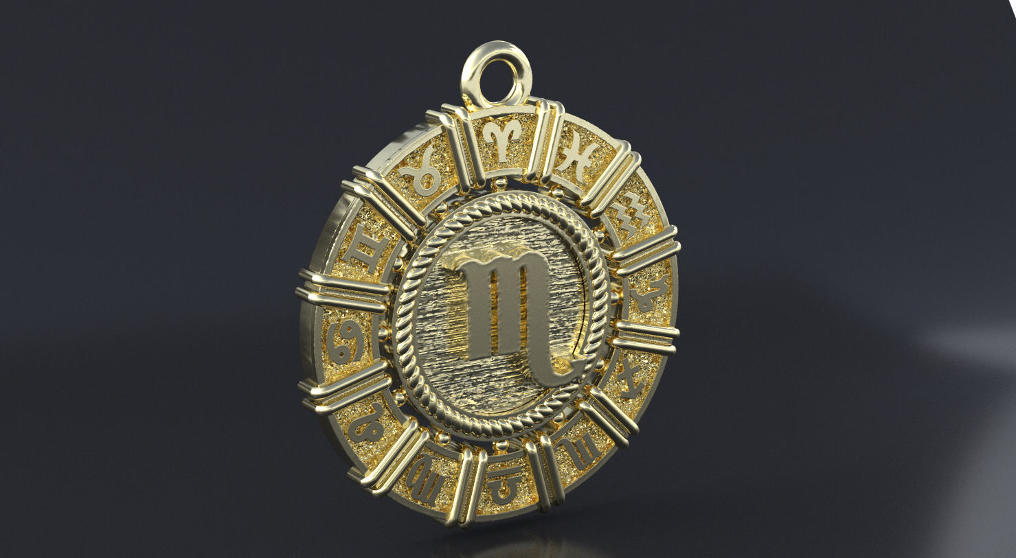 Zodiac symbol   SCORPIO 3D print model 3D print model_6