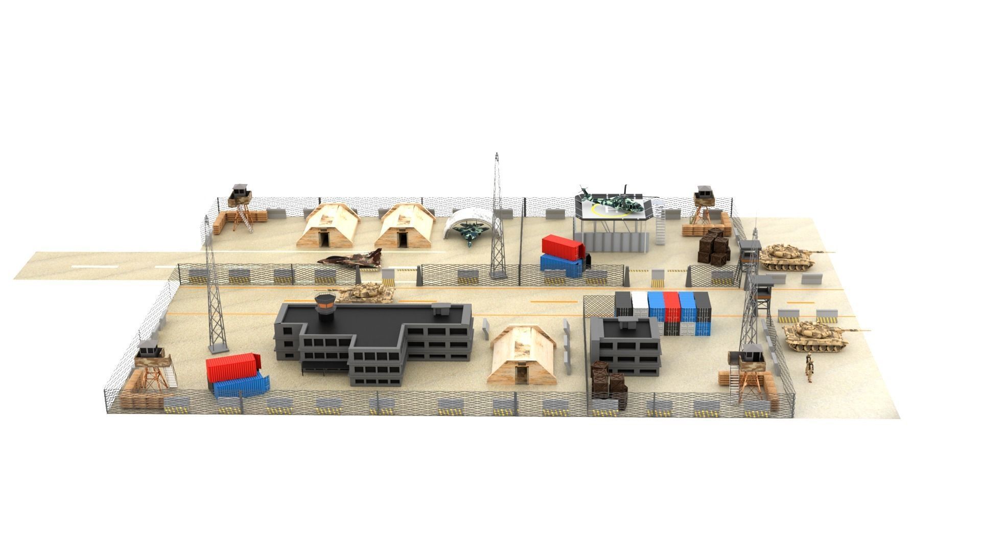 Germany Military Base Low-poly 3D model_2
