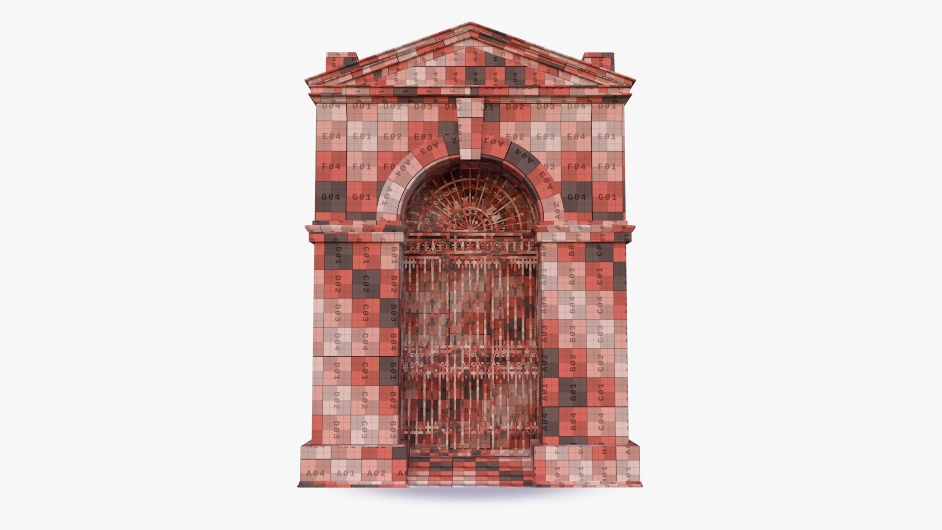arched Door 0001 Low-poly 3D model_14