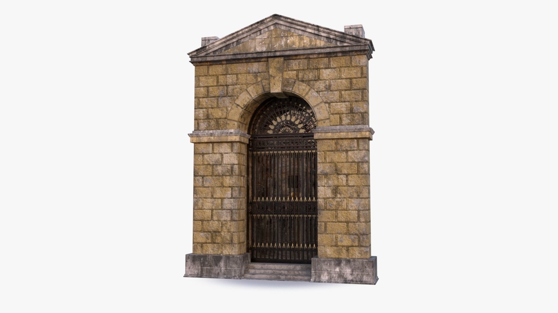 arched Door 0001 Low-poly 3D model_12