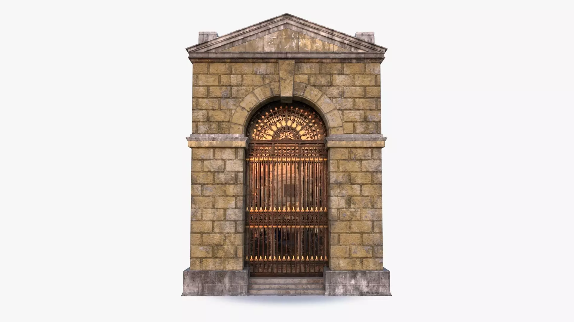 arched Door 0001 Low-poly 3D model_0