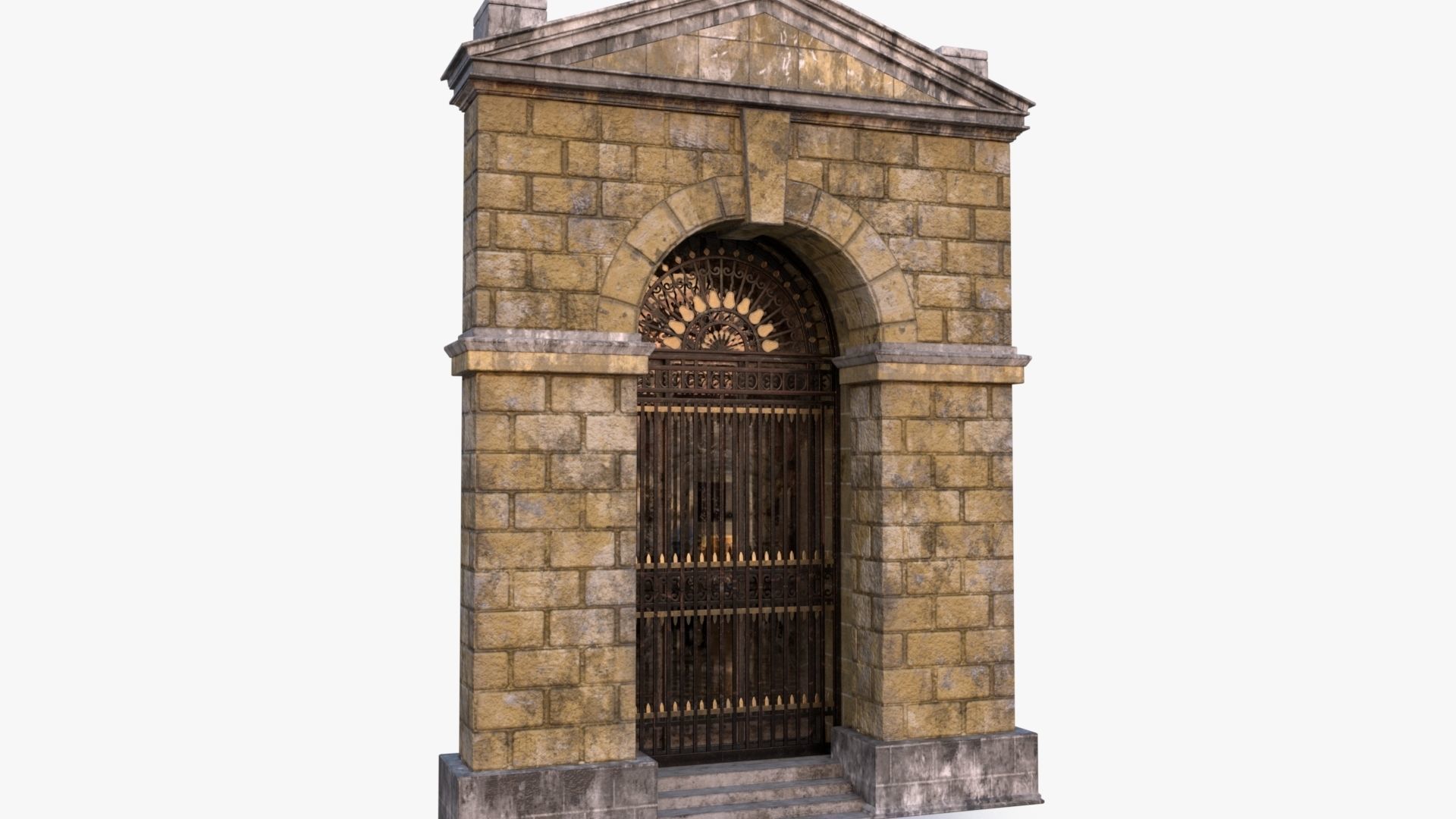 arched Door 0001 Low-poly 3D model_6