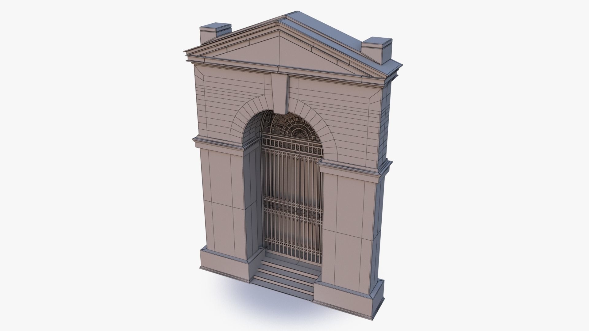 arched Door 0001 Low-poly 3D model_22