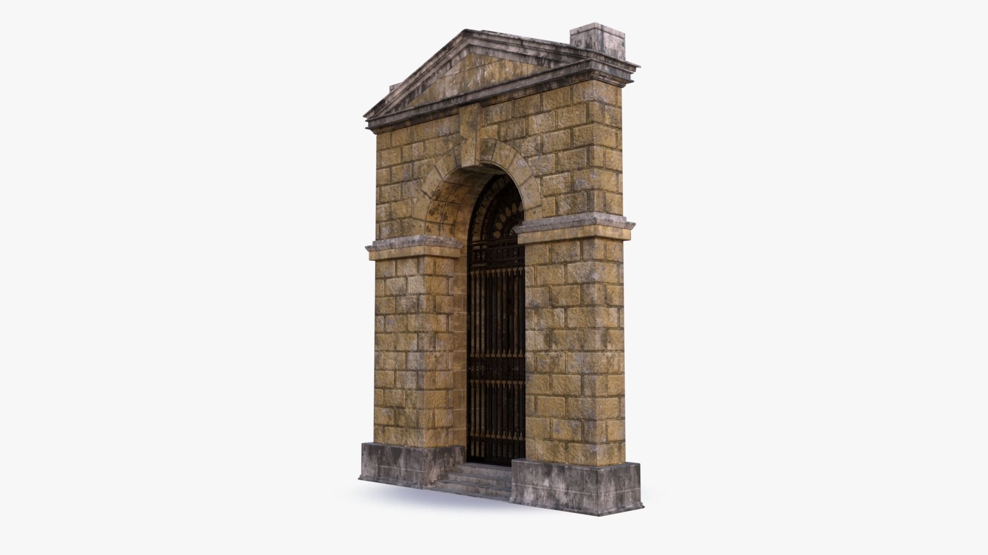 arched Door 0001 Low-poly 3D model_11
