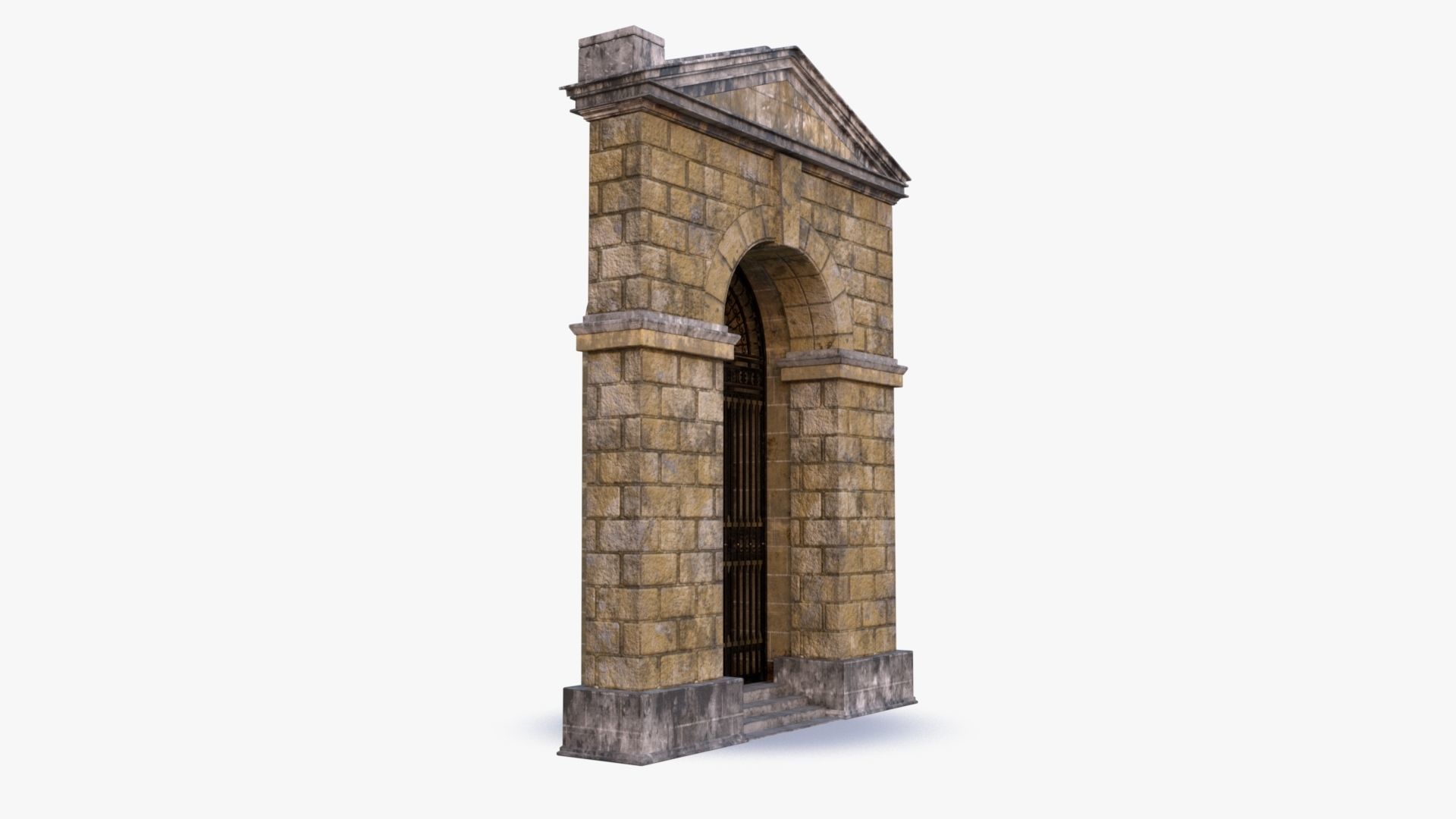 arched Door 0001 Low-poly 3D model_10