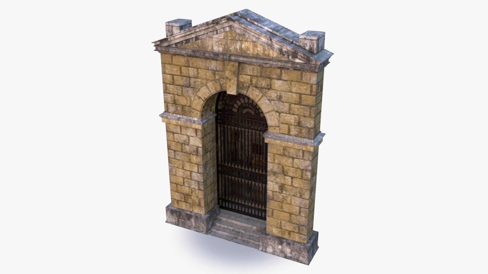 arched Door 0001 Low-poly 3D model_5