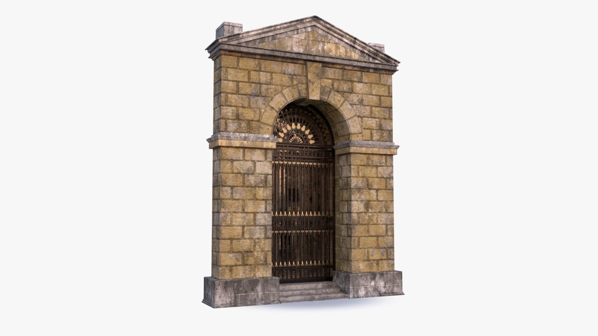 arched Door 0001 Low-poly 3D model_9