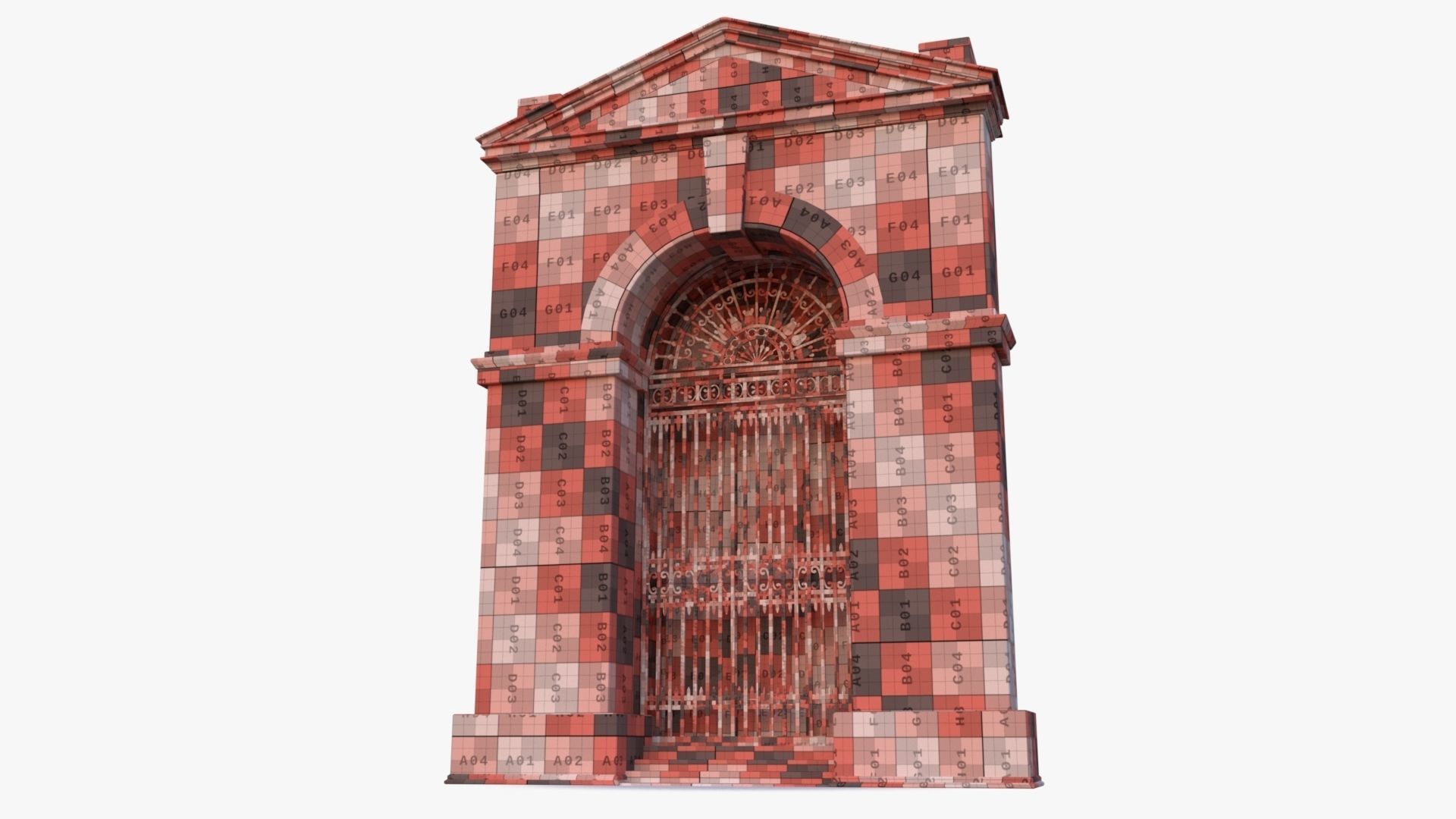 arched Door 0001 Low-poly 3D model_17