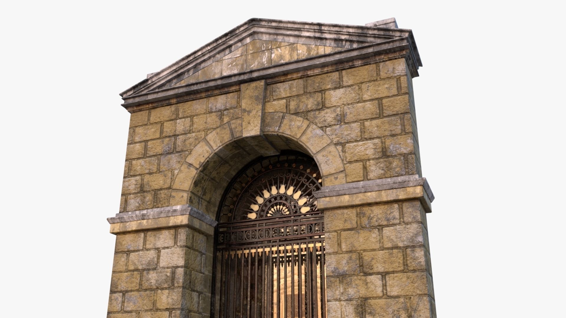 arched Door 0001 Low-poly 3D model_3