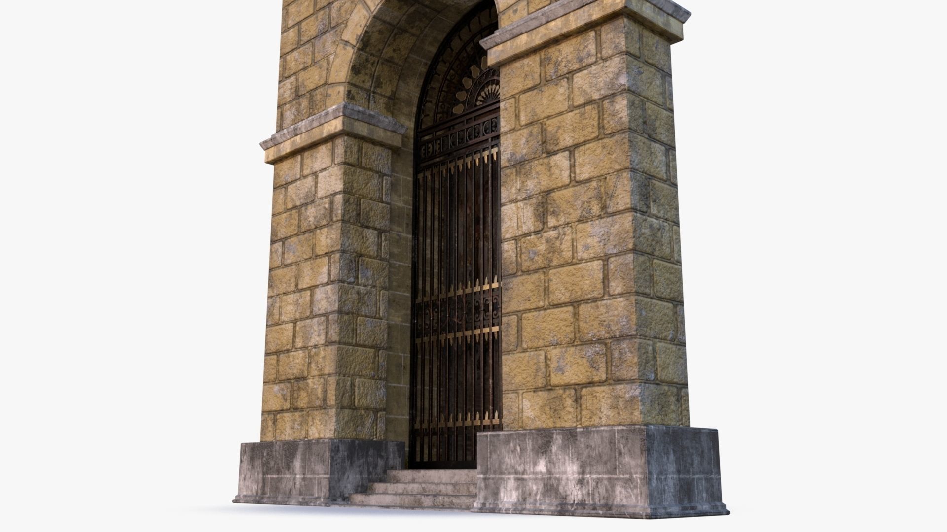 arched Door 0001 Low-poly 3D model_4