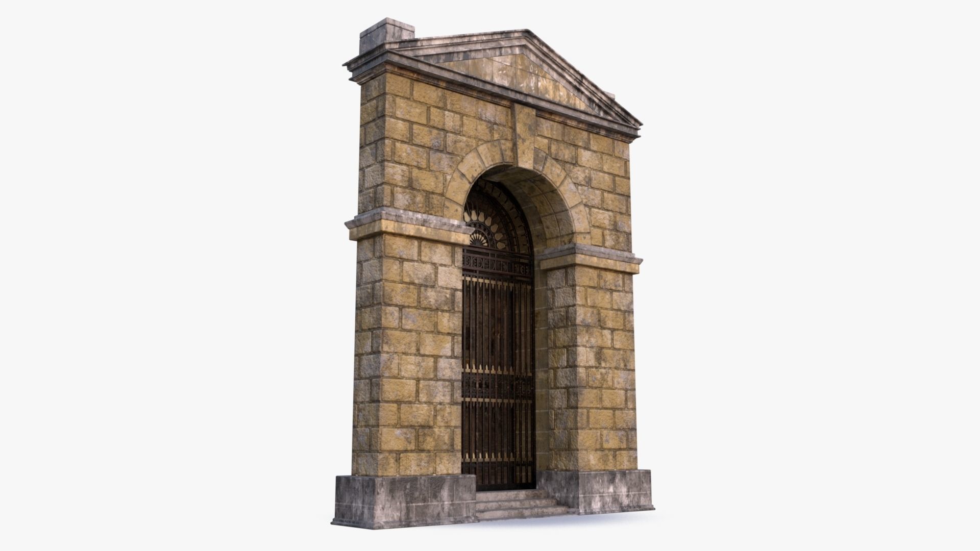 arched Door 0001 Low-poly 3D model_2