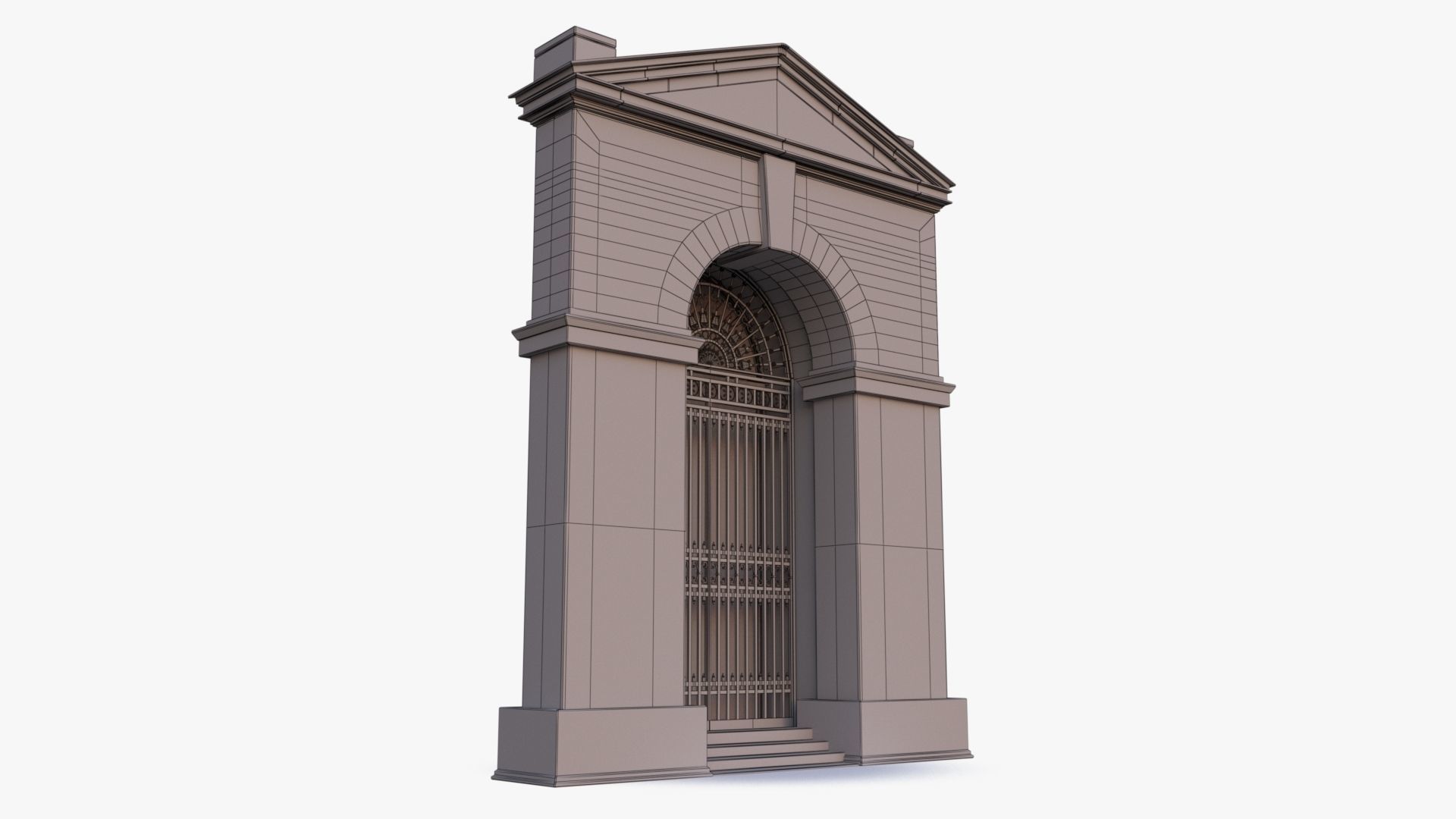 arched Door 0001 Low-poly 3D model_19