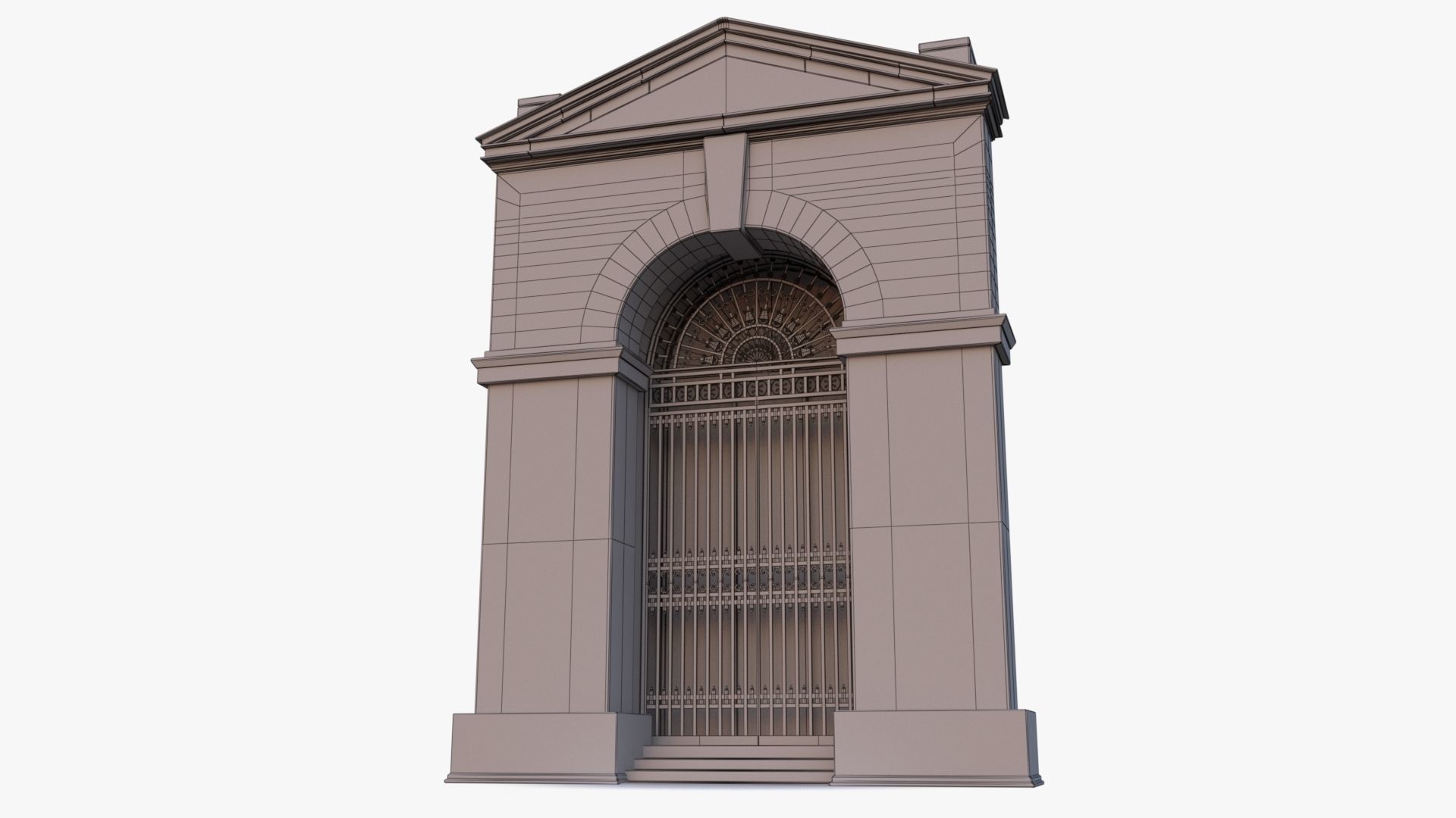 arched Door 0001 Low-poly 3D model_23