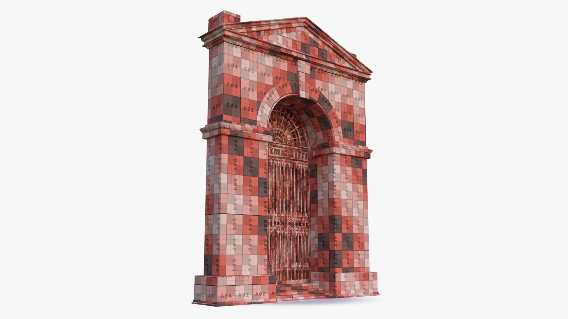 arched Door 0001 Low-poly 3D model_15