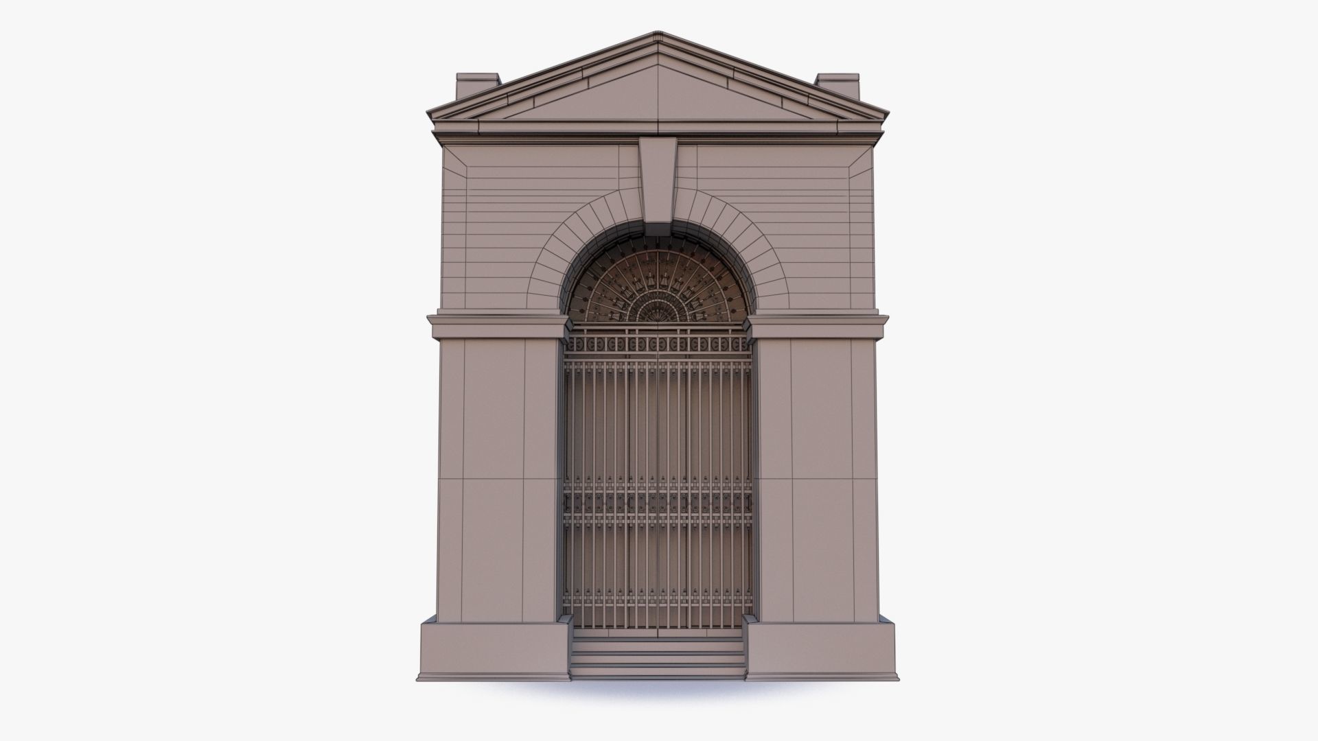 arched Door 0001 Low-poly 3D model_18