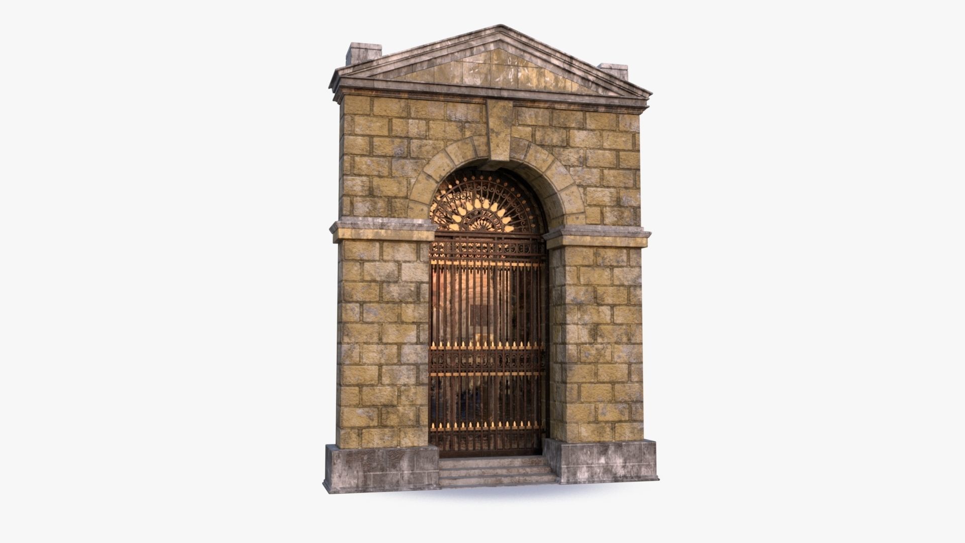 arched Door 0001 Low-poly 3D model_13